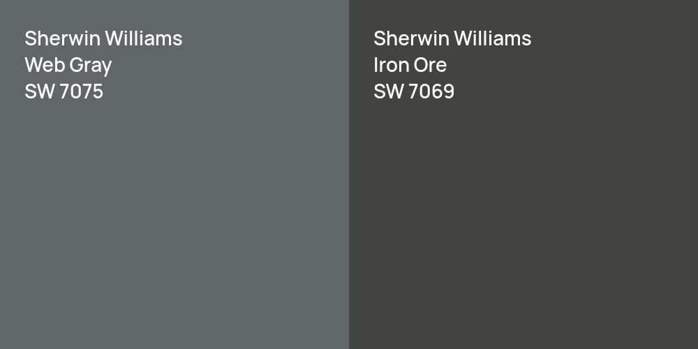 Sherwin Williams Web Gray vs. Sherwin Williams Iron Ore