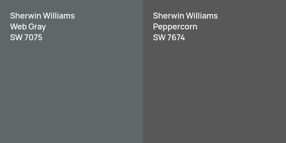 Sherwin Williams Web Gray vs. Sherwin Williams Peppercorn