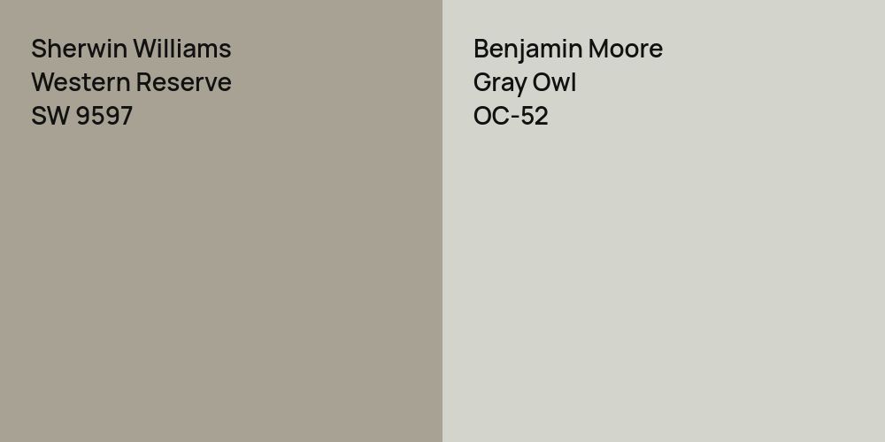 Sherwin Williams Western Reserve vs. Benjamin Moore Gray Owl