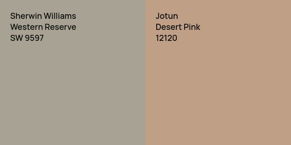 Sherwin Williams Western Reserve vs. Jotun Desert Pink