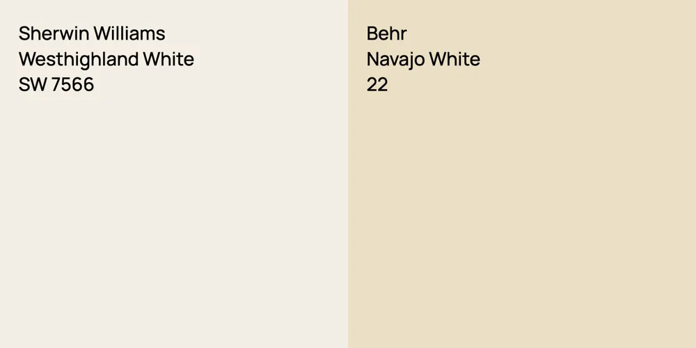 Sherwin Williams Westhighland White vs. Behr Navajo White