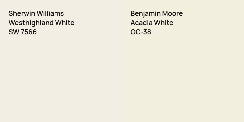 Sherwin Williams Westhighland White vs. Benjamin Moore Acadia White