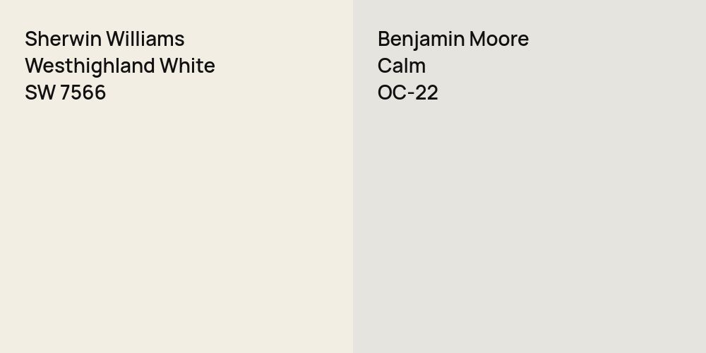 Sherwin Williams Westhighland White vs. Benjamin Moore Calm