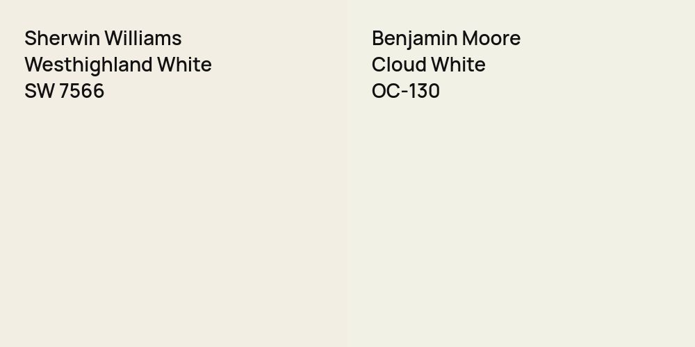 Sherwin Williams Westhighland White vs. Benjamin Moore Cloud White