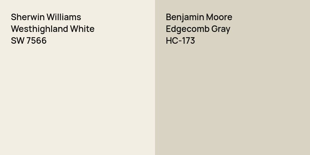 Sherwin Williams Westhighland White vs. Benjamin Moore Edgecomb Gray