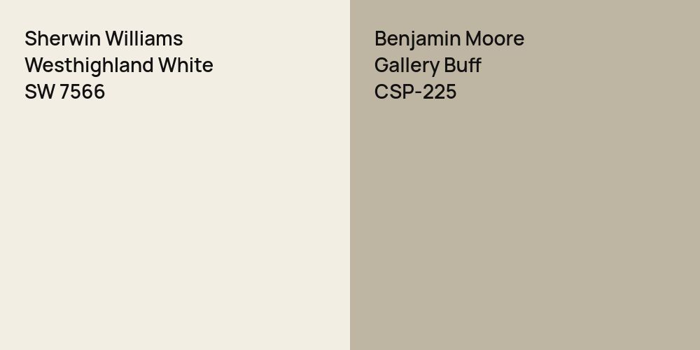 Sherwin Williams Westhighland White vs. Benjamin Moore Gallery Buff