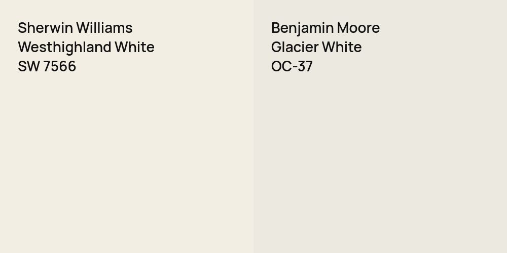 Sherwin Williams Westhighland White vs. Benjamin Moore Glacier White