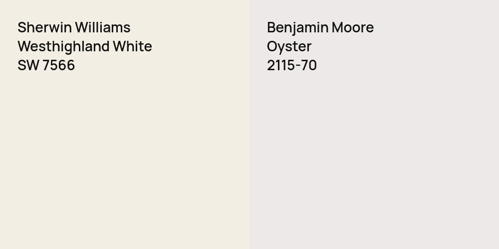 Sherwin Williams Westhighland White vs. Benjamin Moore Oyster