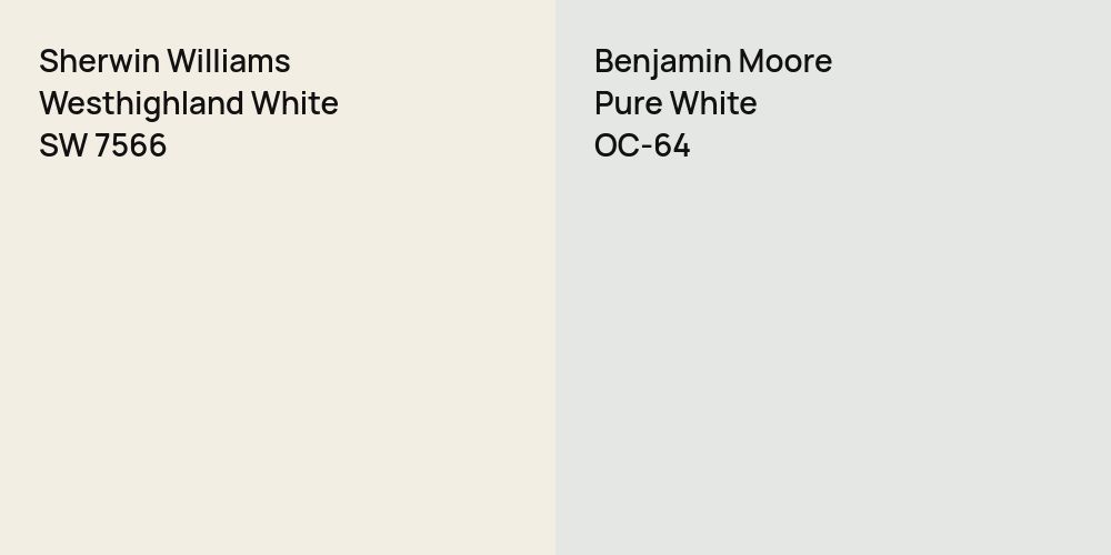 Sherwin Williams Westhighland White vs. Benjamin Moore Pure White