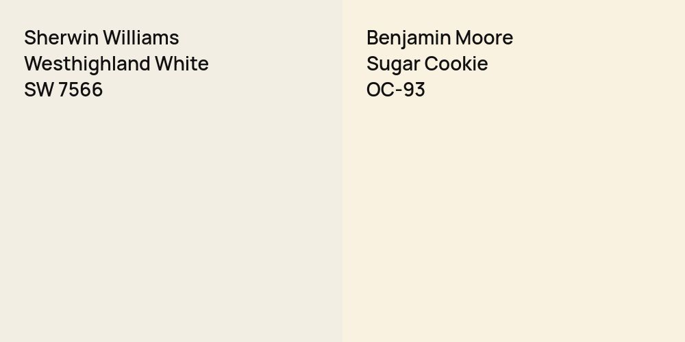 Sherwin Williams Westhighland White vs. Benjamin Moore Sugar Cookie