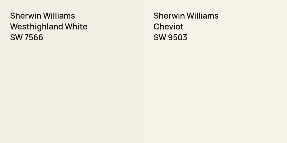 Sherwin Williams Westhighland White vs. Sherwin Williams Cheviot