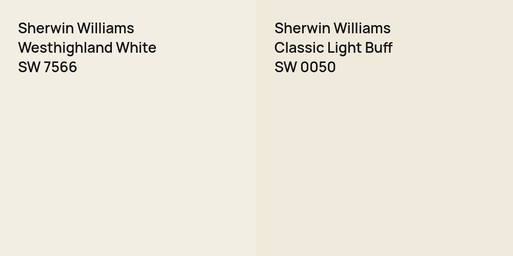 Sherwin Williams Westhighland White vs. Sherwin Williams Classic Light Buff