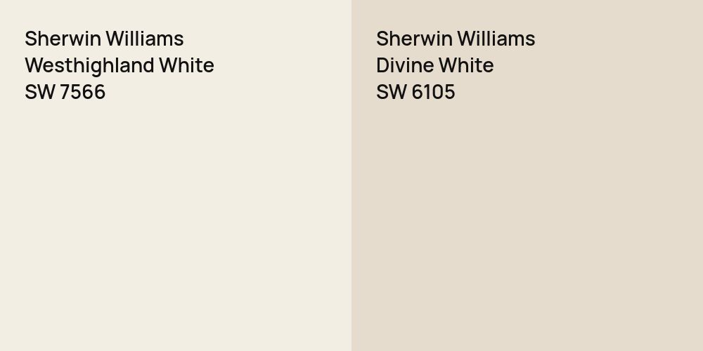 Sherwin Williams Westhighland White vs. Sherwin Williams Divine White