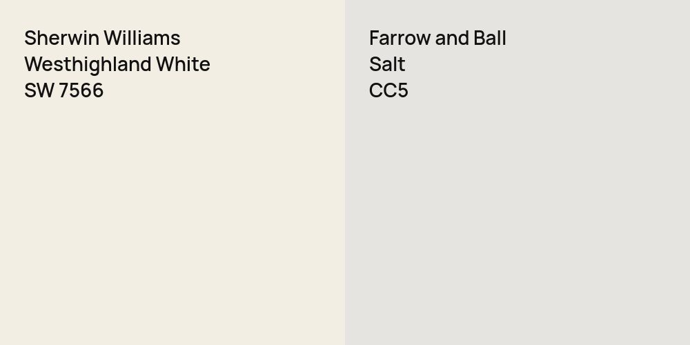 Sherwin Williams Westhighland White vs. Farrow and Ball Salt