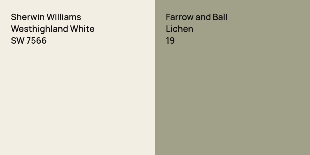 Sherwin Williams Westhighland White vs. Farrow and Ball Lichen