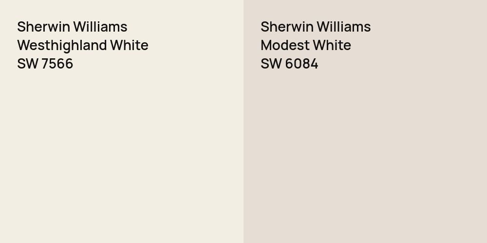 Sherwin Williams Westhighland White vs. Sherwin Williams Modest White