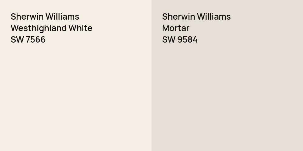 Sherwin Williams Westhighland White vs. Sherwin Williams Mortar