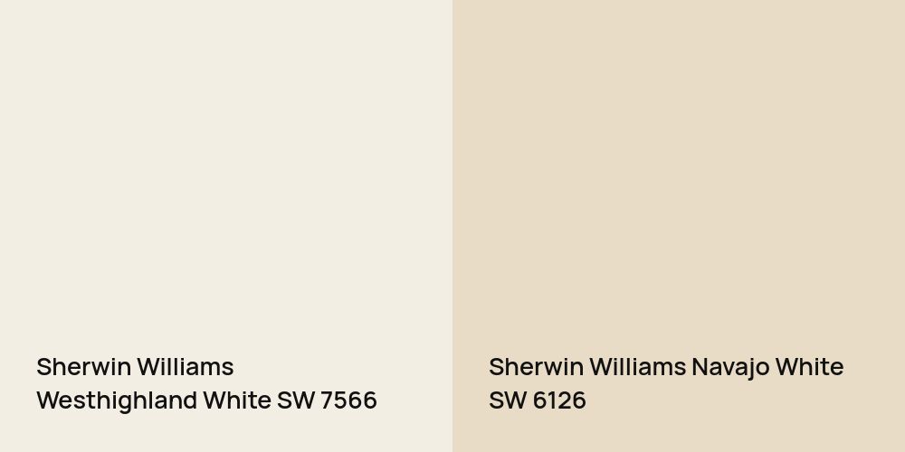 Sherwin Williams Westhighland White vs. Sherwin Williams Navajo White