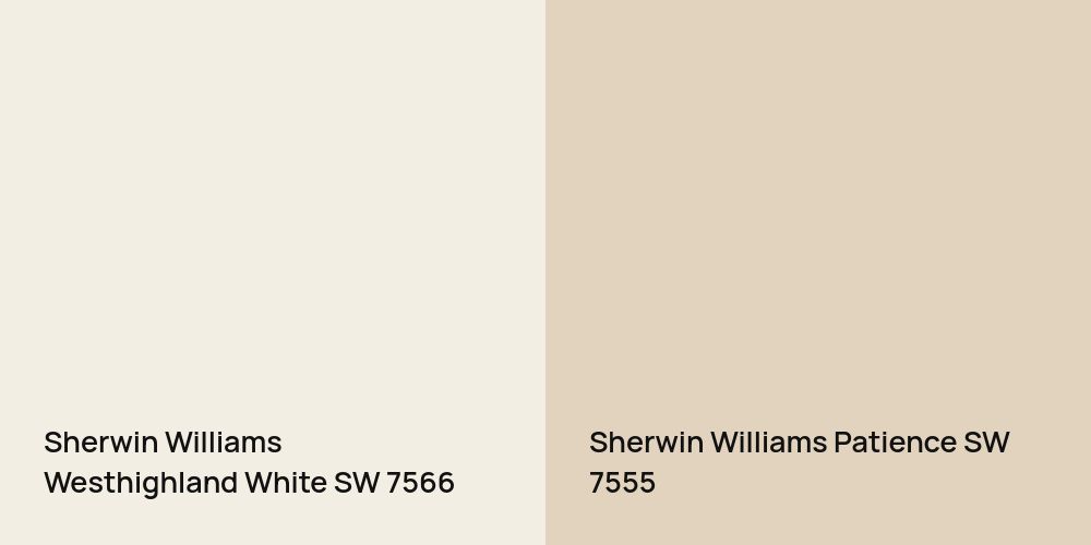 Sherwin Williams Westhighland White vs. Sherwin Williams Patience