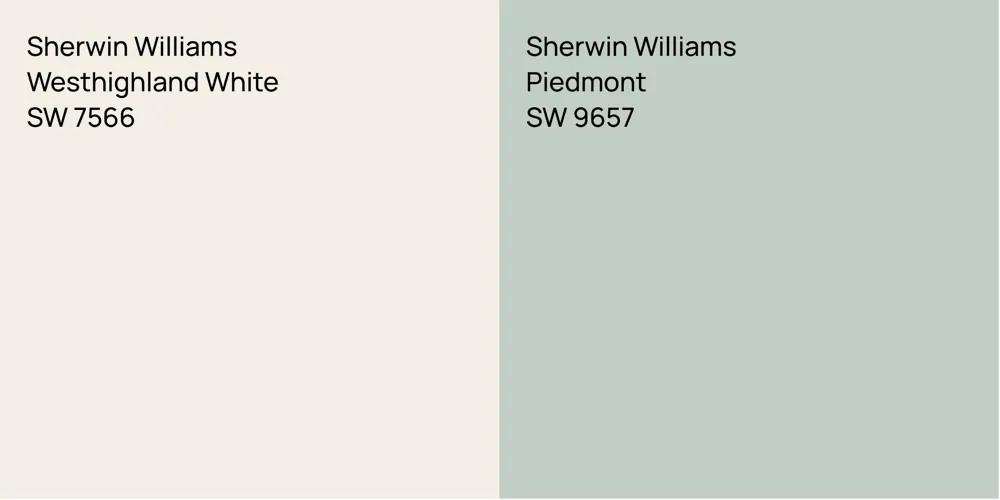 Sherwin Williams Westhighland White vs. Sherwin Williams Piedmont