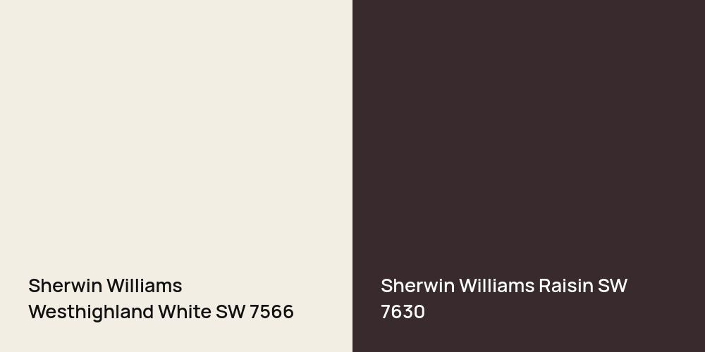 Sherwin Williams Westhighland White vs. Sherwin Williams Raisin