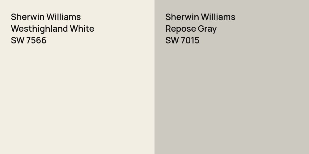 Sherwin Williams Westhighland White vs. Sherwin Williams Repose Gray