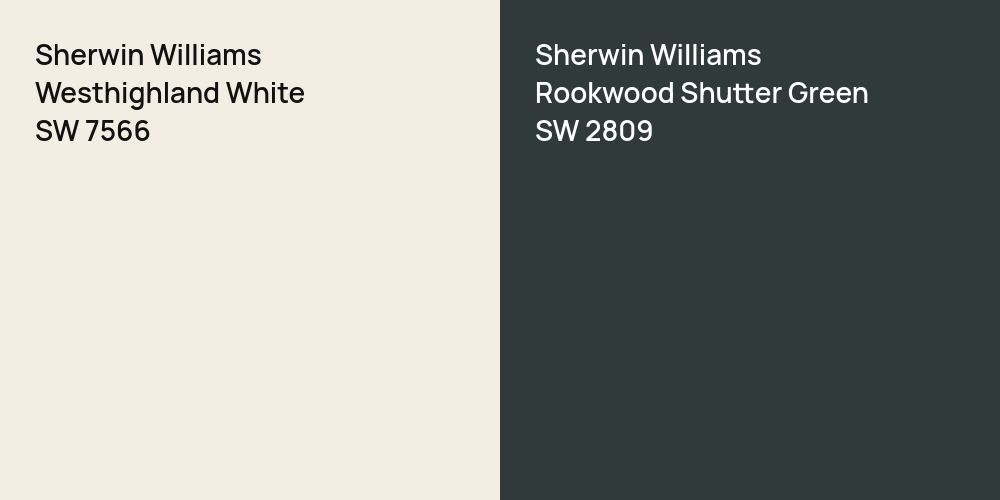 Sherwin Williams Westhighland White vs. Sherwin Williams Rookwood Shutter Green