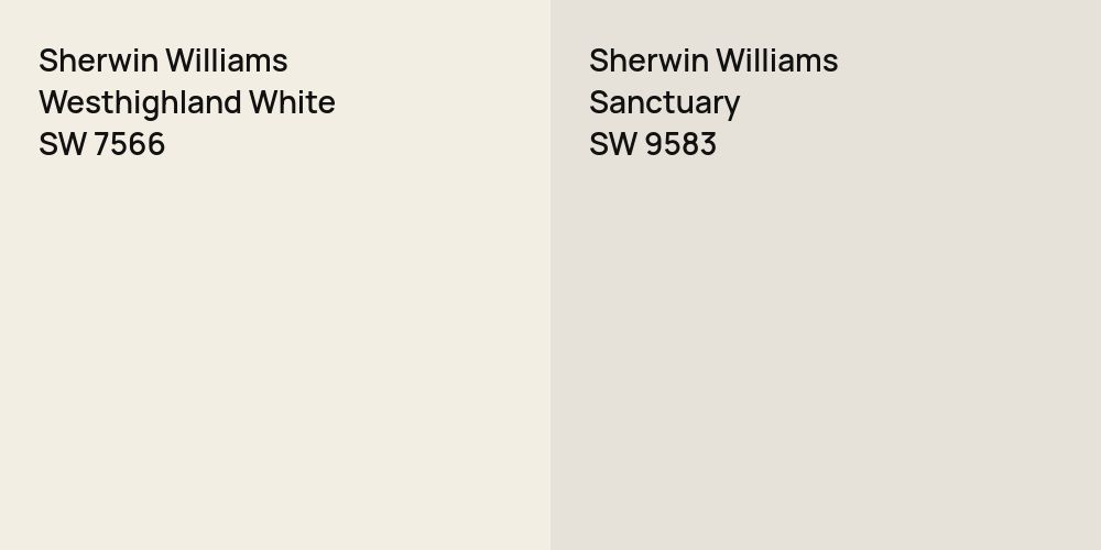 Sherwin Williams Westhighland White vs. Sherwin Williams Sanctuary