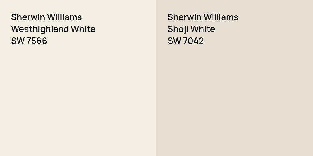 Sherwin Williams Westhighland White vs. Sherwin Williams Shoji White