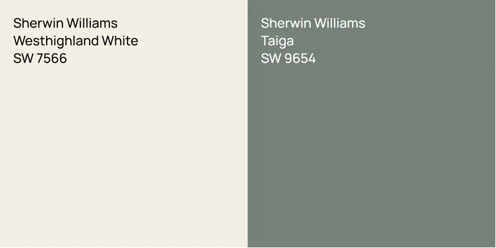 Sherwin Williams Westhighland White vs. Sherwin Williams Taiga