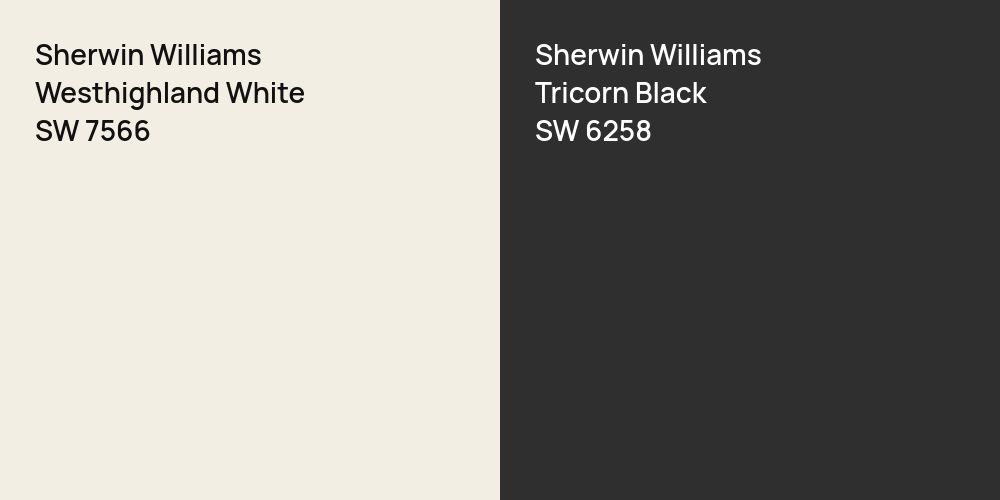 Sherwin Williams Westhighland White vs. Sherwin Williams Tricorn Black