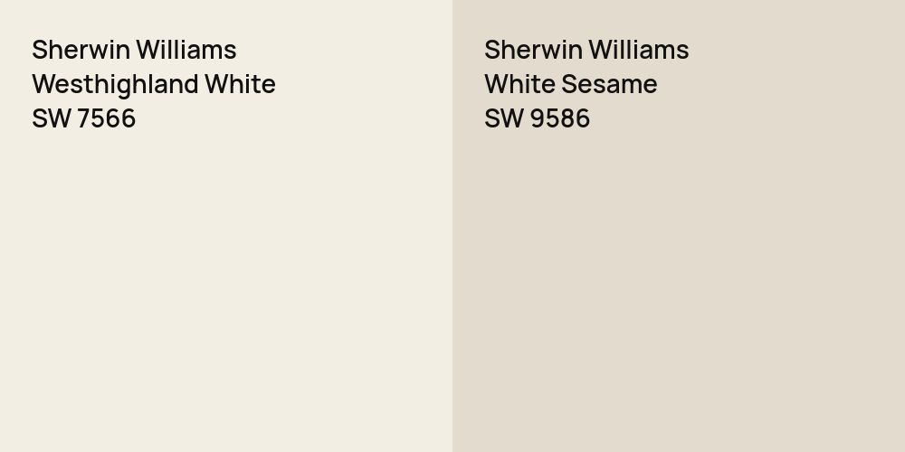 Sherwin Williams Westhighland White vs. Sherwin Williams White Sesame