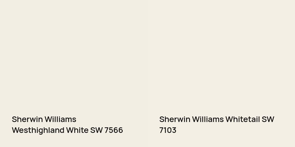 Sherwin Williams Westhighland White vs. Sherwin Williams Whitetail