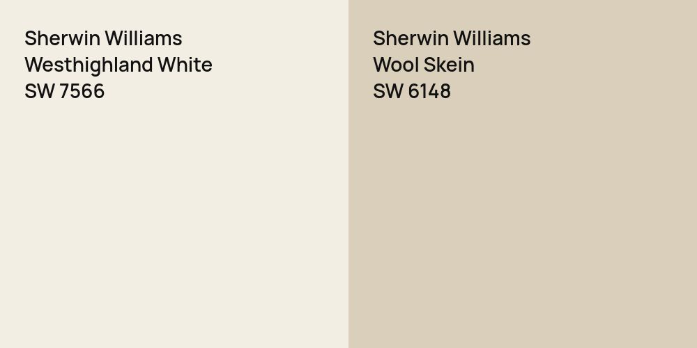 Sherwin Williams Westhighland White vs. Sherwin Williams Wool Skein