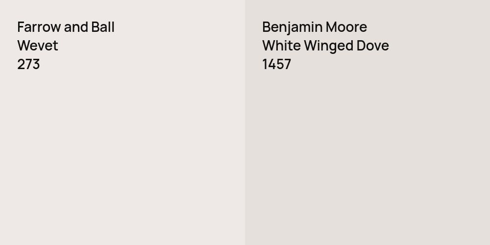 Farrow and Ball Wevet vs. Benjamin Moore White Winged Dove