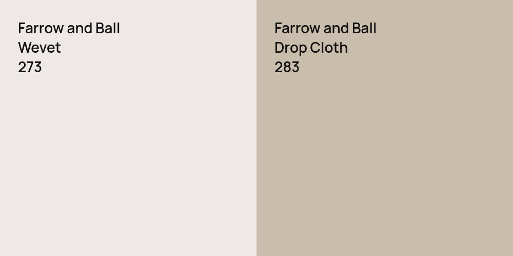 Farrow and Ball Wevet vs. Farrow and Ball Drop Cloth