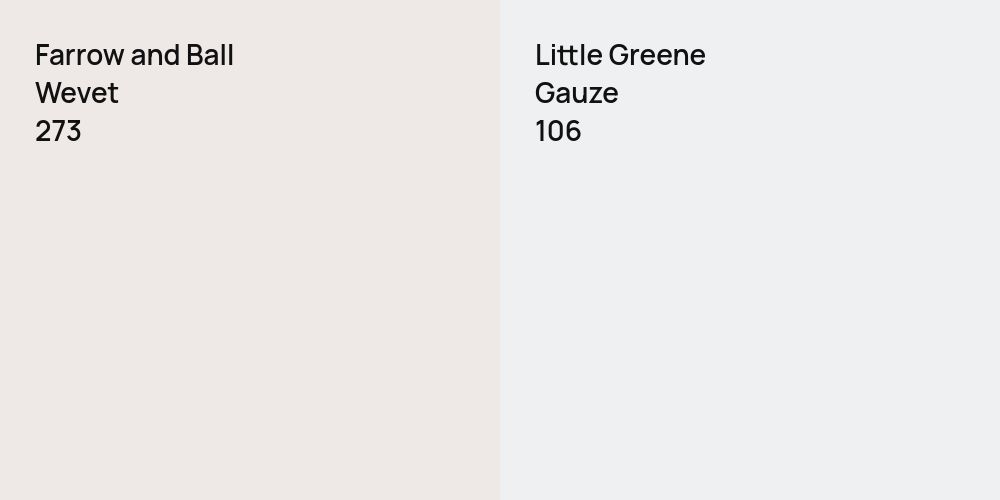 Farrow and Ball Wevet vs. Little Greene Gauze