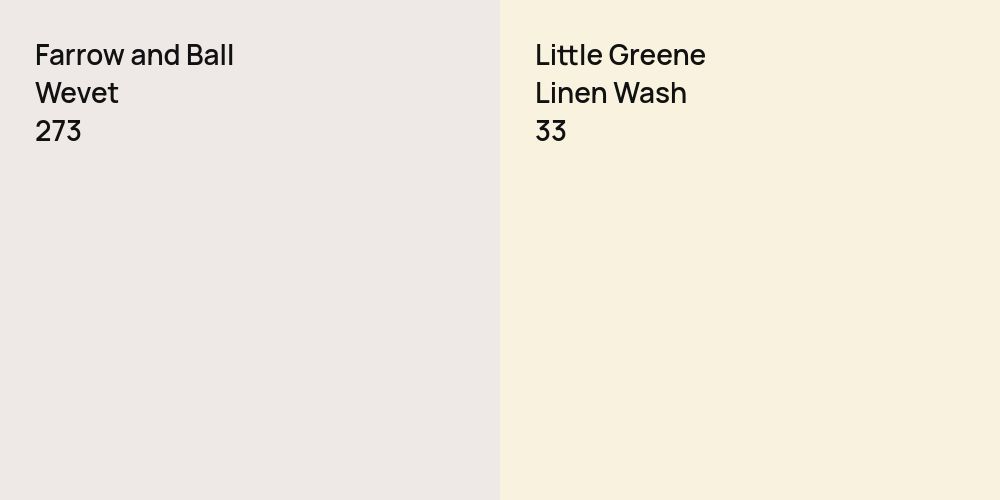 Farrow and Ball Wevet vs. Little Greene Linen Wash