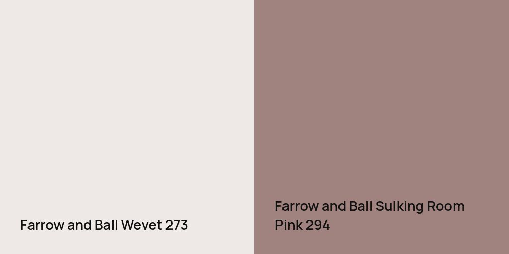 Farrow and Ball Wevet vs. Farrow and Ball Sulking Room Pink