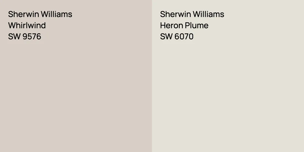 Sherwin Williams Whirlwind vs. Sherwin Williams Heron Plume