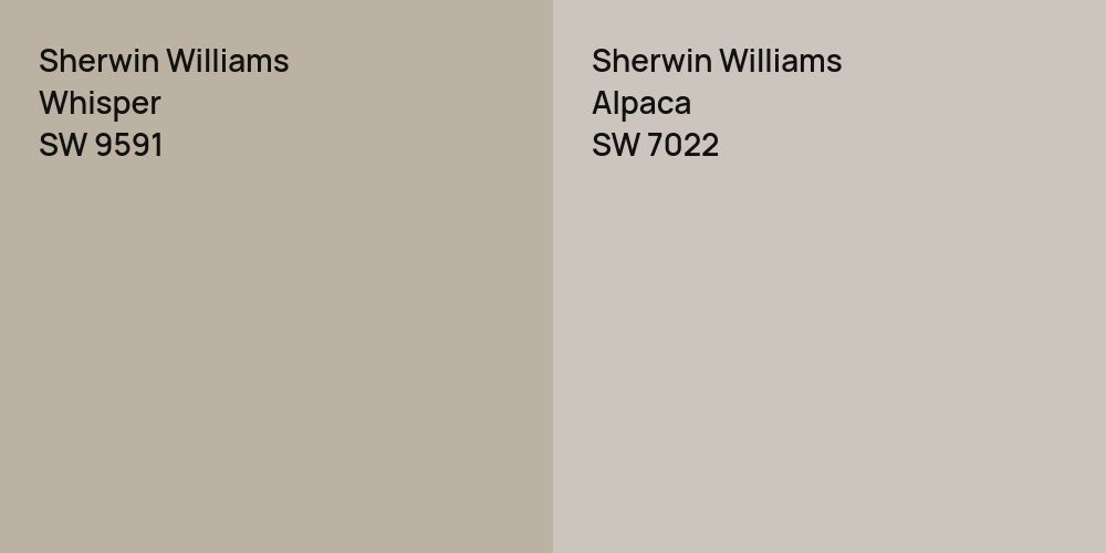 Sherwin Williams Whisper vs. Sherwin Williams Alpaca