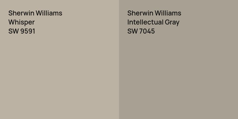 Sherwin Williams Whisper vs. Sherwin Williams Intellectual Gray