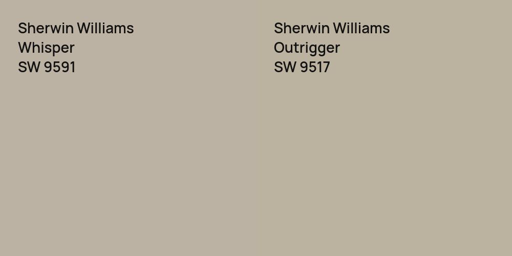 Sherwin Williams Whisper vs. Sherwin Williams Outrigger