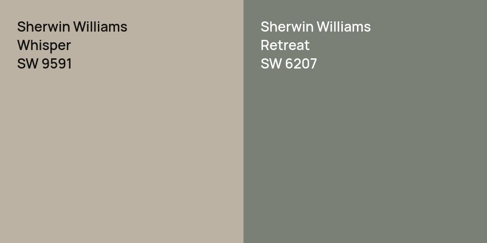 Sherwin Williams Whisper vs. Sherwin Williams Retreat