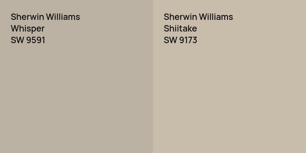 Sherwin Williams Whisper vs. Sherwin Williams Shiitake