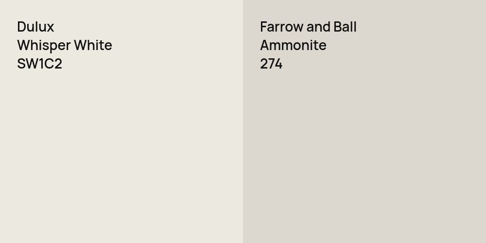 Dulux Whisper White vs. Farrow and Ball Ammonite