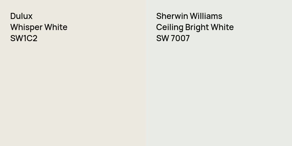 Dulux Whisper White vs. Sherwin Williams Ceiling Bright White