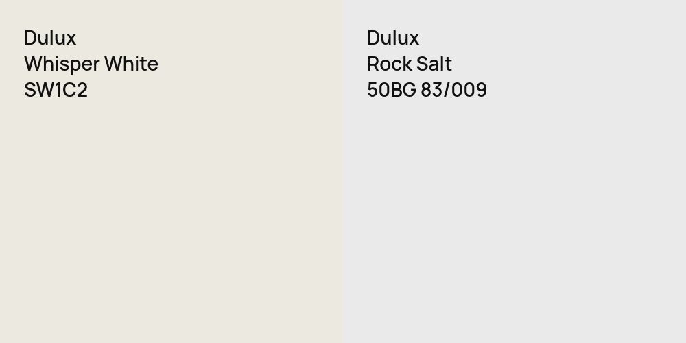 Dulux Whisper White vs. Dulux Rock Salt