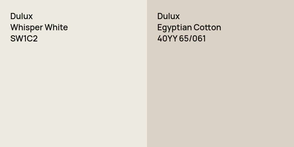 Dulux Whisper White vs. Dulux Egyptian Cotton