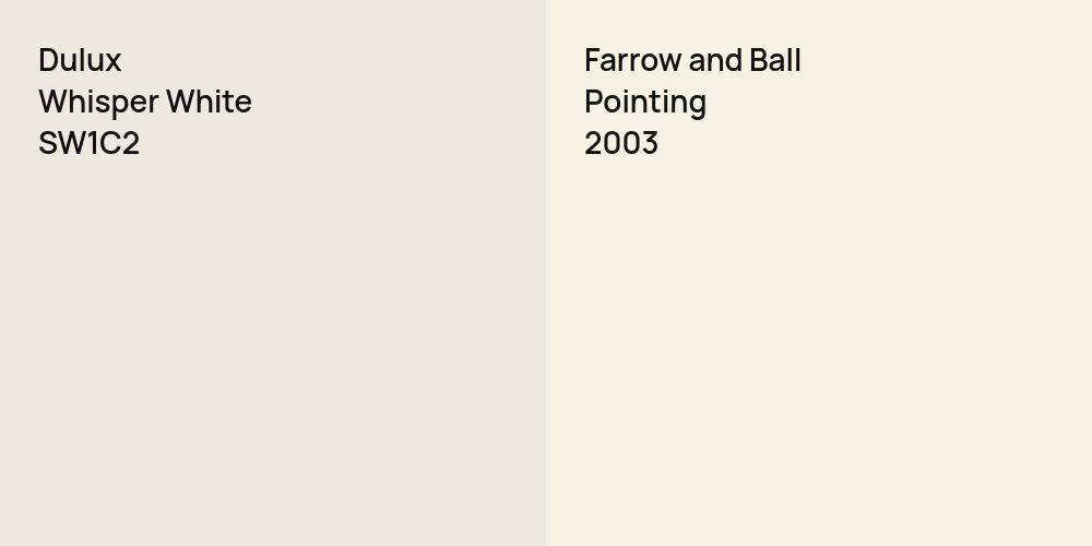 Dulux Whisper White vs. Farrow and Ball Pointing